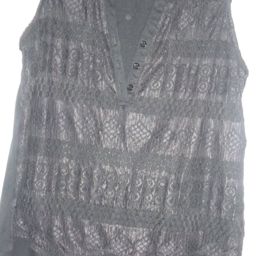 French Laundry-Women’s Black floral lace, lined top